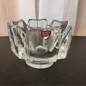 Orrefors Vintage Swedish Crystal Corona Bowl by Lars Hellsten-Preowned, EUC